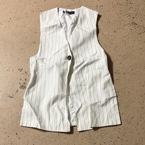 Zara Ivory Striped Vest